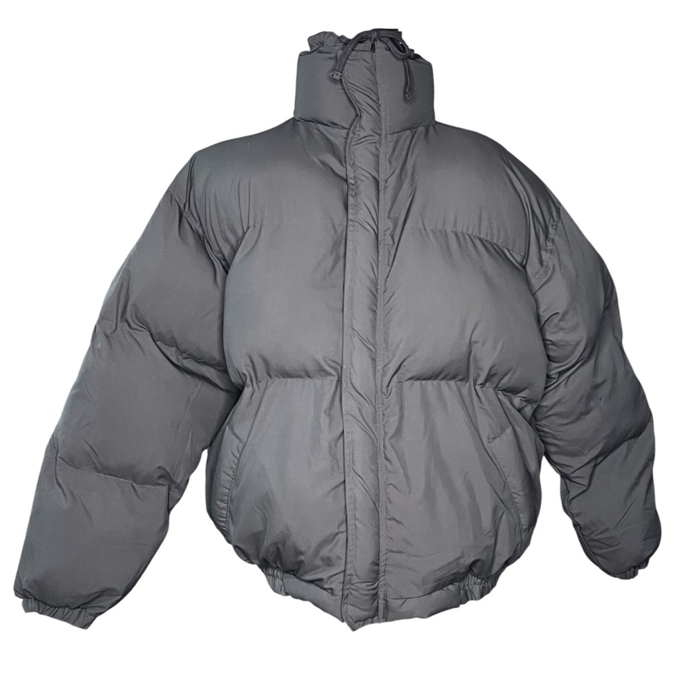 MNML Cropped Oversize Dark Olive Full Zip Men’s Puffer Jacket XL